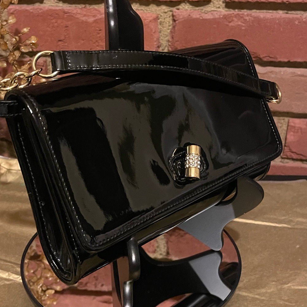 🔥YSL🔥 Saint Laurent 🔥Rive Gauche 🔥Black Patent Shoulder Bag🔥 - Picture 11 of 14